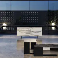 Zenith 3 Door Sideboard | Ceramic Marble effect | Camel Group | Modern Contemporary | Living room Furniture | EM Italia Online
