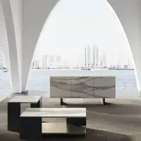 Zenith 3 Door Sideboard | Ceramic Marble effect | Camel Group | Modern Contemporary | Living room Furniture | EM Italia Online