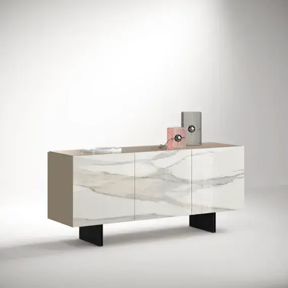 Zenith 3 Door Sideboard | Ceramic Marble effect | Camel Group | Modern Contemporary | Living room Furniture | EM Italia Online