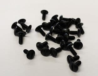 M4 Slotted Dome Head Plastic Screw - Available in multiples of 10 in Black or White