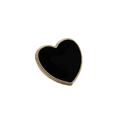 Alloy Brooch Black Heart Enamel Hat Pin Hat Jewellery 