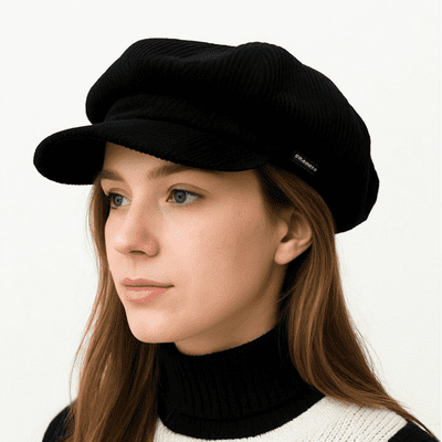 Baker boy Hat Black Cord Newsboy Cap CRAGGI Hat