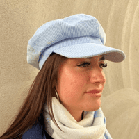 Baker boy Hat Blue Cord Newsboy Cap CRAGGI Hat