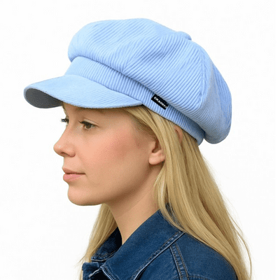 Baker Boy Hat Blue Cord Newsboy Cap CRAGGI Hat