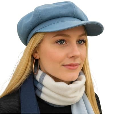 Baker boy Hat Blue Denim Newsboy Cap CRAGGI Hat