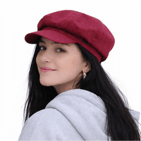 Baker boy Hat Burgundy Red Denim CRAGGI Newsboy Cap