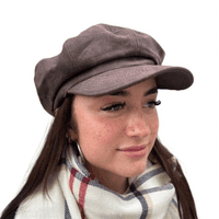 Baker Boy Hat Newsboy Cap Brown Waxed Cotton Showerproof Hat