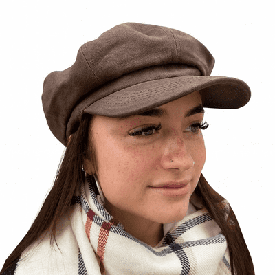 Baker Boy Hat Newsboy Cap Brown Waxed Cotton Showerproof Hat
