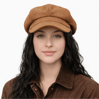 Baker Boy Hat Newsboy Cap Camel Faux Suede Hat