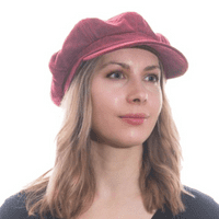 Baker Boy Hat Pink Red Wax Effect Newsboy Cap Rain Hat