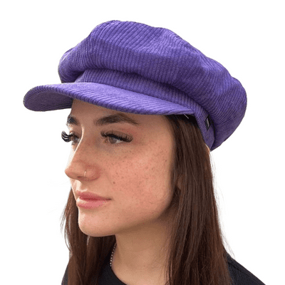 Baker boy Hat Purple Cord Newsboy Cap Womens Hats