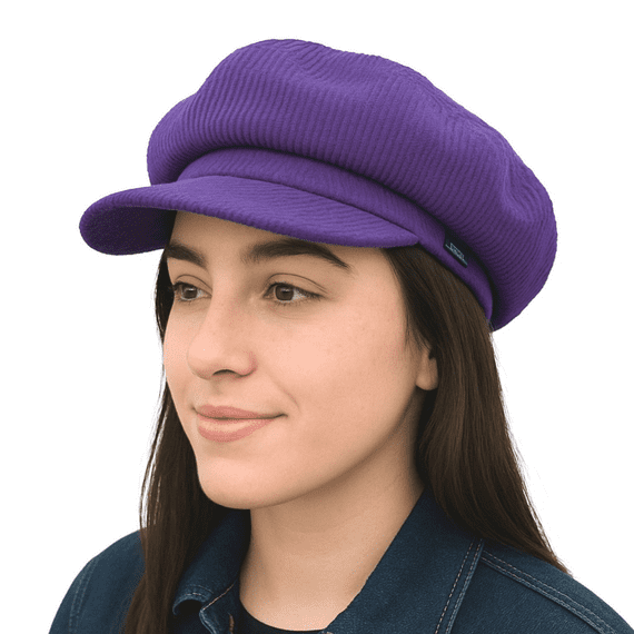 Baker boy Hat Purple Cord Newsboy Cap Womens Hats