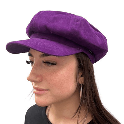 Baker boy Hat Purple Velvet Newsboy Cap