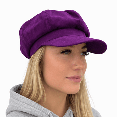 Baker boy Hat Purple Velvet Newsboy Cap