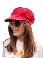 Baker Boy Hat Red Denim Newsboy Cap Holiday Hats