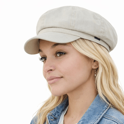 Baker Boy Hat Stone Denim Newsboy Cap Womens Hats