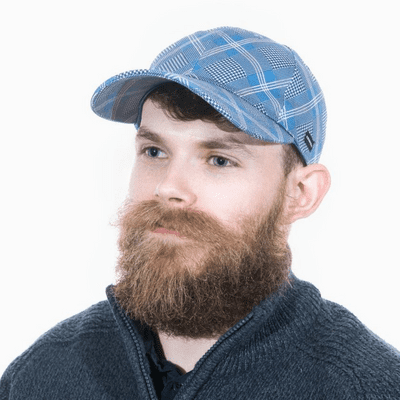 Baseball Cap Blue Check Sports Mens Trucker Hat CRAGGI