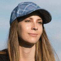 Baseball Cap Blue Check Sports Womens Peaked Hat