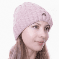Bobble Hat Pink Knitted Pom Beanie Ski Hat