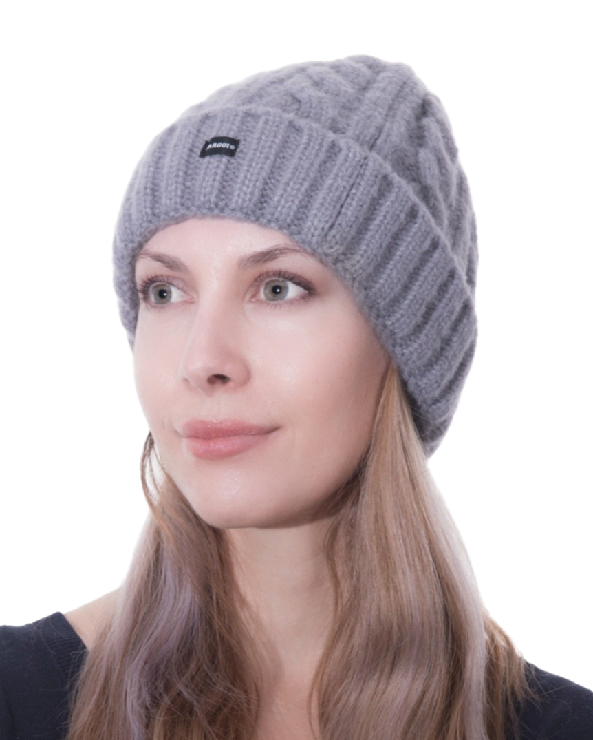 Bobble Hats 2 Pack Pom Beanies Pink Grey Knitted Hats