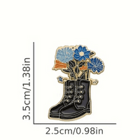 Boots Flowers Enamel Pin Badge for Hats and Bags