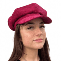 Cord Baker boy Hat Newsboy Cap Red Corduroy Hat