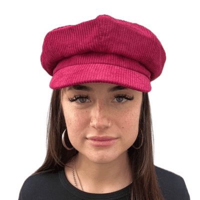 Cord Baker boy Hat Newsboy Cap Red Corduroy Hat