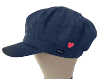 Denim Baker Boy Cap Dark Blue Denim Newsboy Hat