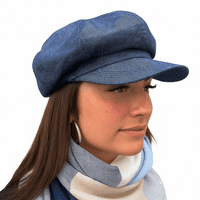 Denim Baker Boy Cap Dark Blue Denim Newsboy Hat