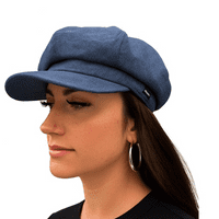 Denim Baker Boy Cap Dark Blue Denim Newsboy Hat