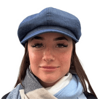 Denim Baker Boy Cap Dark Blue Denim Newsboy Hat