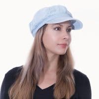 Denim Baker Boy Hat Light Blue Denim Newsboy Cap Size Large