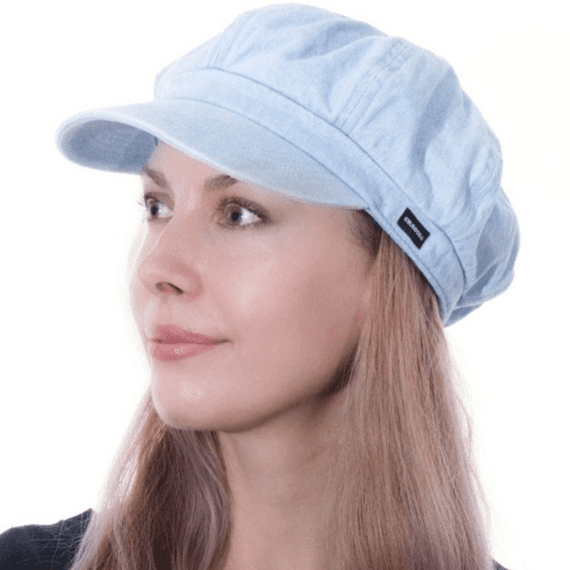 Denim Baker Boy Hat Light Blue Denim Newsboy Cap Size Large