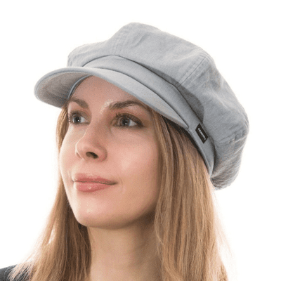 Denim Bakerboy Hat Grey Denim Newsboy Cap by CRAGGI