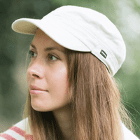 Denim Newsboy Cap Ivory Stone Military Hat CRAGGI