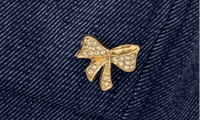 Diamante Bow Brooch Pin for Hats and Bags