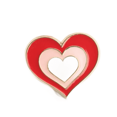 Heart Alloy Brooch Pin Badge Red Pink Hat Jewellery 