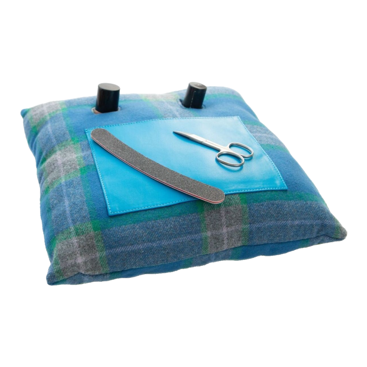 Manicure Cushion Blue Tweed Nail Varnish Pillow