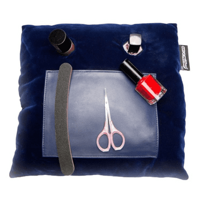 Manicure Cushion Blue Velvet Nail Varnish Pillow