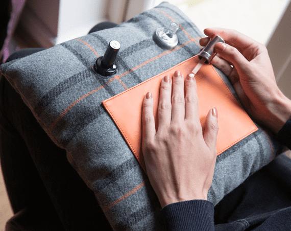 Manicure Cushion Grey Tweed Nail Varnish Pillow