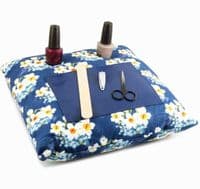 Manicure Cushion Navy Floral Nail Varnish Pillow