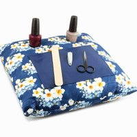 Manicure Cushion Navy Floral Nail Varnish Pillow Beauty Gift