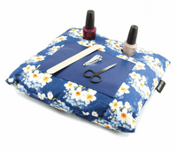 Manicure Cushion Navy Floral Nail Varnish Pillow Beauty Gift