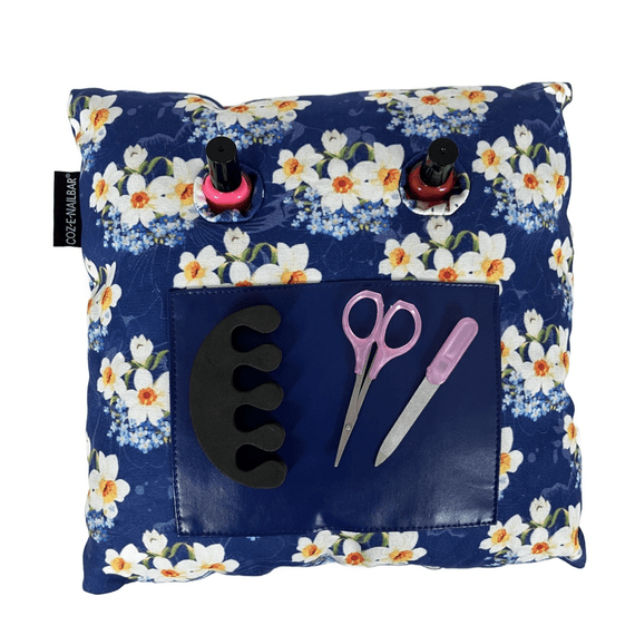 Manicure Cushion Navy Floral Nail Varnish Pillow Beauty Gift