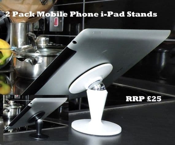 Mobile Phone Stands 2 Pack Black White Office Gifts