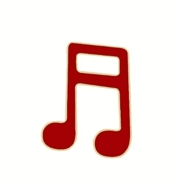 Music Note Red Enamel Pin Badge for Hats and Bags