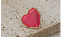 Pink Heart Alloy Brooch Pin Badge Hat Jewellery 