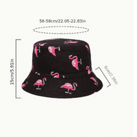 Reversible Bucket Hat Flamingo Black Summer Hat