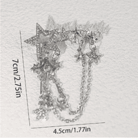 Star-Shaped Rhinestone Tassel Brooch for Hats and Bags