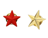 Stars Enamel Hat Pins 2 pack Red Gold Alloy Hat Jewellery 